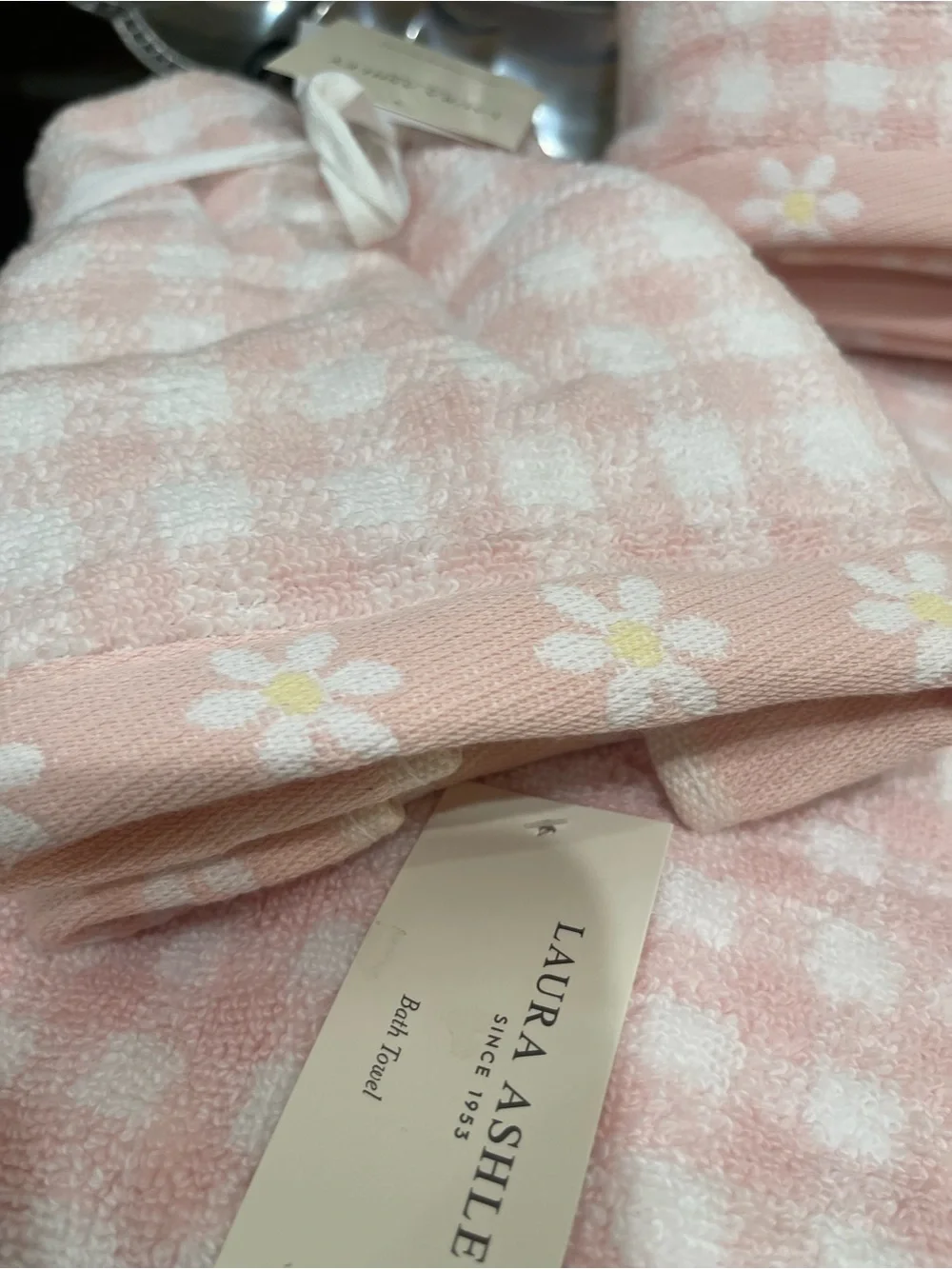 Laura Ashley Ginny Pink White Towels Bundle - bath, hand & finger towels -NEW!